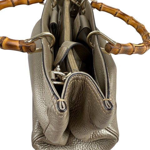 Gucci Preloved Medium Calfskin Bamboo Shopper Satchel