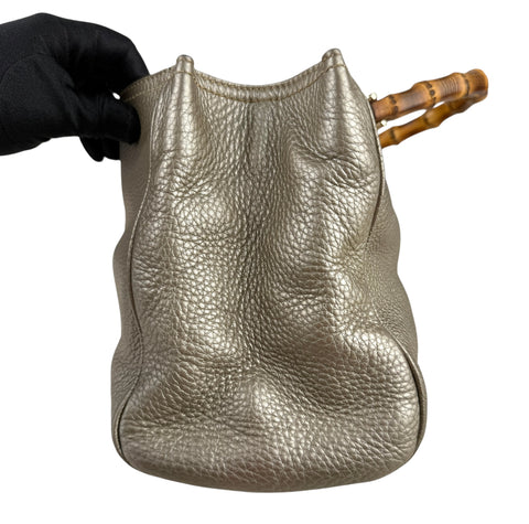 Gucci Preloved Medium Calfskin Bamboo Shopper Satchel