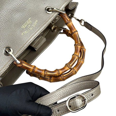 Gucci Preloved Medium Calfskin Bamboo Shopper Satchel