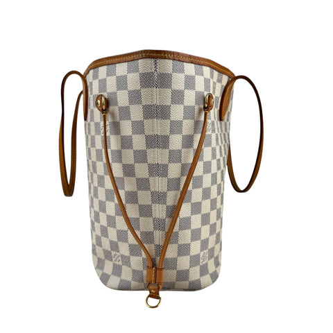 Louis Vuitton Neverfull Tote MM White Canvas Damier Azur