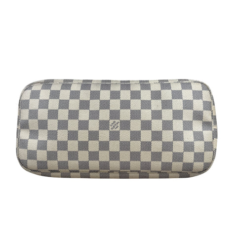 Louis Vuitton Neverfull Tote MM White Canvas Damier Azur