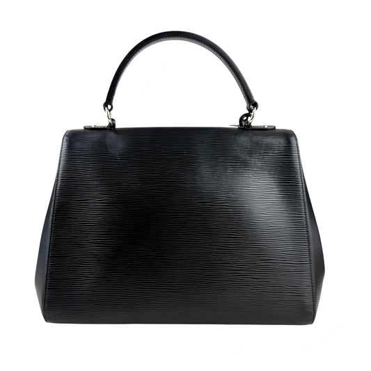 Louis Vuitton Cluny Microfiber Interior Shoulder Bag Black Leather