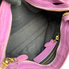 Pre-owned balenciaga-rose-berlingot-mini-gold-front-view