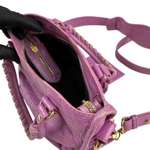 Balenciaga City Mini Barbie Pink Purple Motorcycle Bag