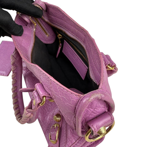Balenciaga City Mini Barbie Pink Purple Motorcycle Bag