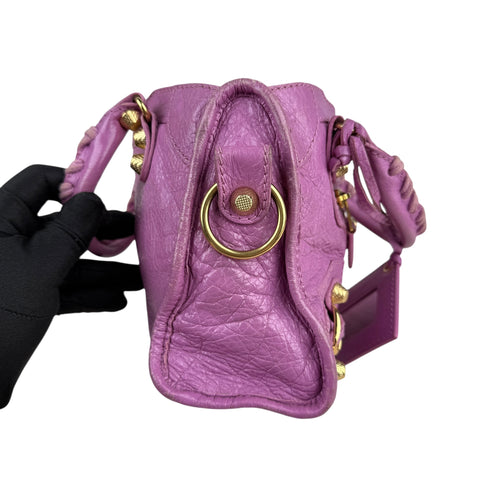 Balenciaga City Mini Barbie Pink Purple Motorcycle Bag