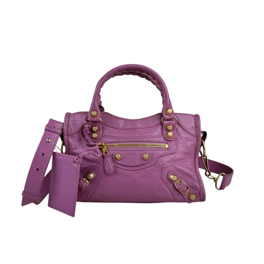 Balenciaga City Mini Barbie Pink Purple Motorcycle Bag