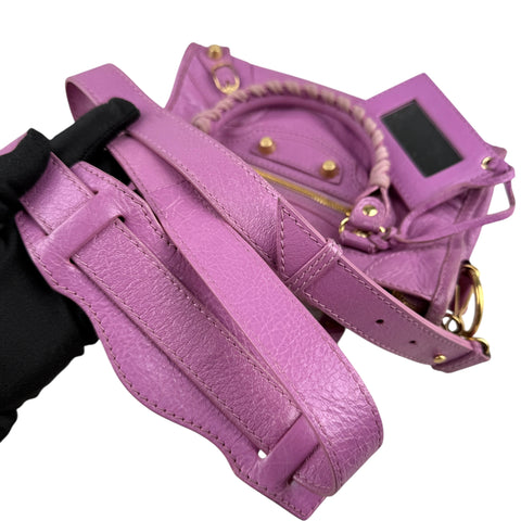 Balenciaga City Mini Barbie Pink Purple Motorcycle Bag