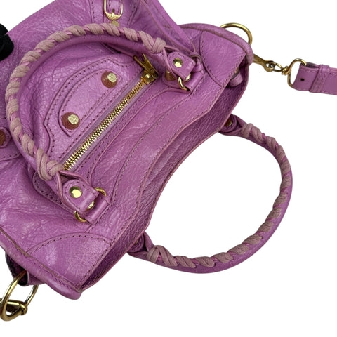 Balenciaga City Mini Barbie Pink Purple Motorcycle Bag