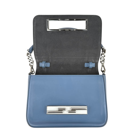 Fendi Cerulean Blue Calfskin Leather Baguette Shoulder Bag