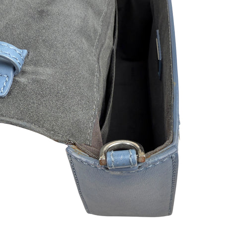 Fendi Cerulean Blue Calfskin Leather Baguette Shoulder Bag