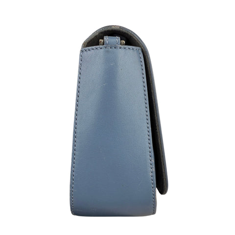 Fendi Cerulean Blue Calfskin Leather Baguette Shoulder Bag