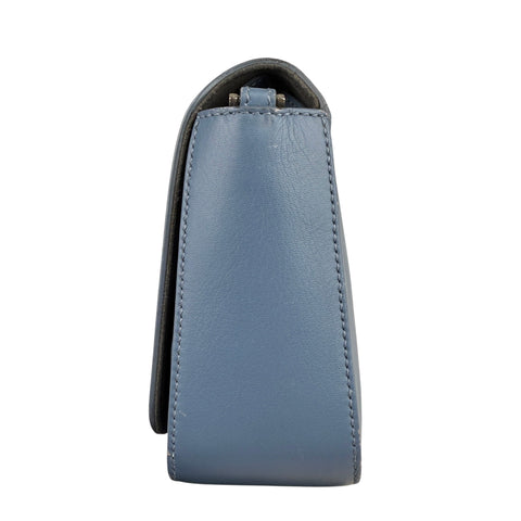 Fendi Cerulean Blue Calfskin Leather Baguette Shoulder Bag