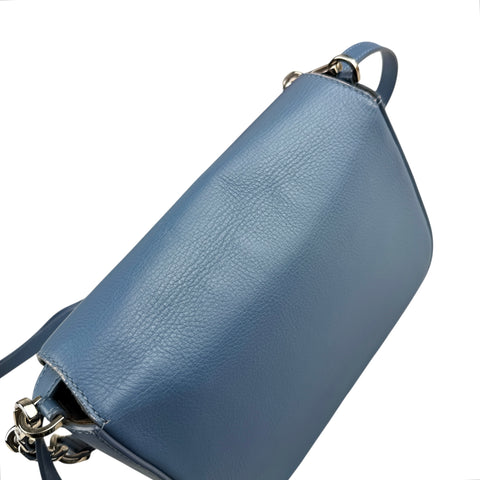 Fendi Cerulean Blue Calfskin Leather Baguette Shoulder Bag