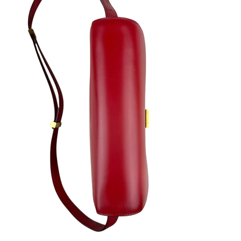 Celine Classic Box Medium Leather Shoulder Bag Red Color