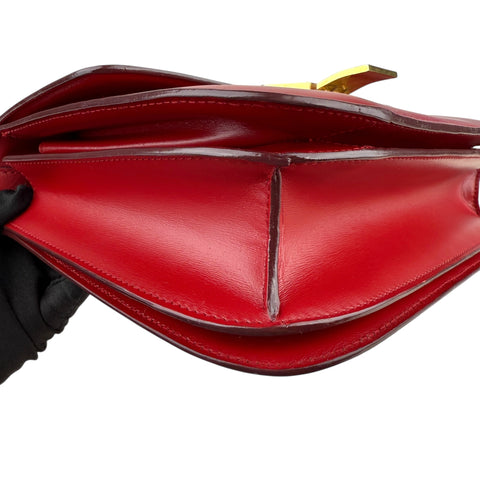 Celine Classic Box Medium Leather Shoulder Bag Red Color