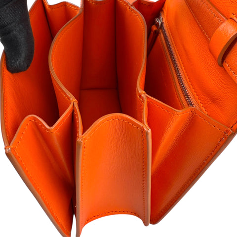 Céline Celine Classic Box Small Leather Shoulder Bag in Orange
