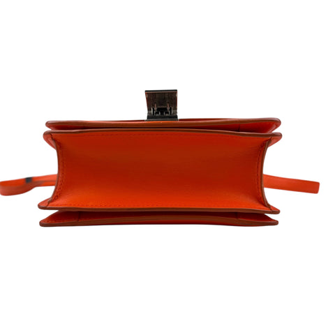 Céline Celine Classic Box Small Leather Shoulder Bag in Orange