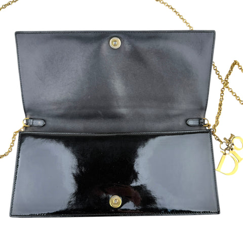 Dior Lady Dior Pouch Black Patent Cannage Calfskin