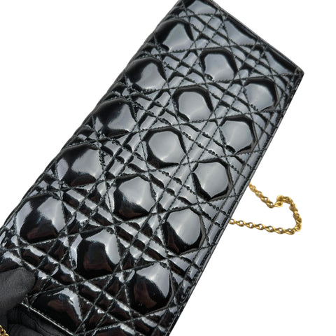 Dior Lady Dior Pouch Black Patent Cannage Calfskin