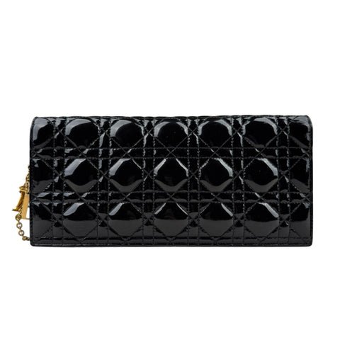 Dior Lady Dior Pouch Black Patent Cannage Calfskin