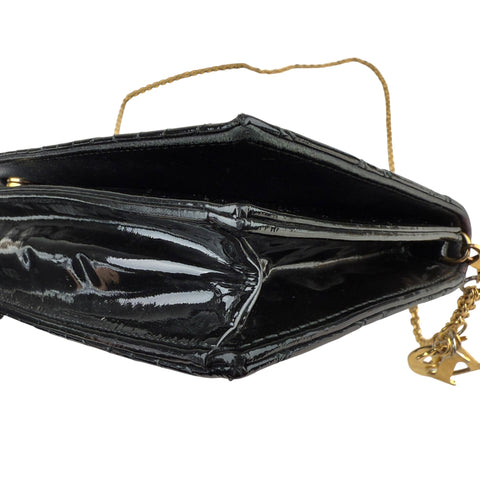 Dior Lady Dior Pouch Black Patent Cannage Calfskin