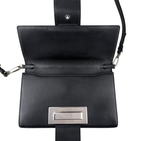 Prada City Calf Leather Metal Ribbon