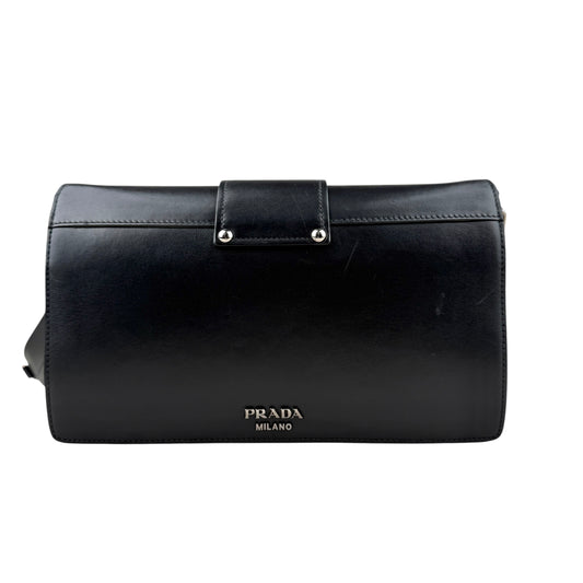 Prada City Calf Leather Metal Ribbon