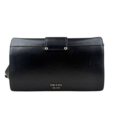 Prada City Calf Leather Metal Ribbon