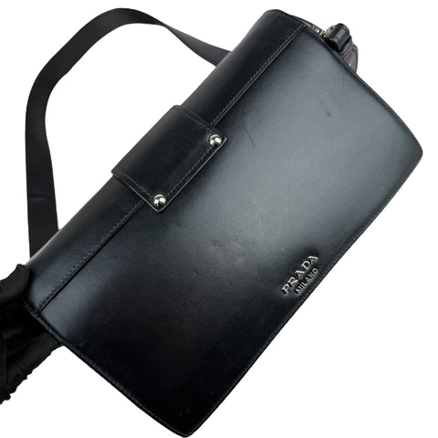 Prada City Calf Leather Metal Ribbon