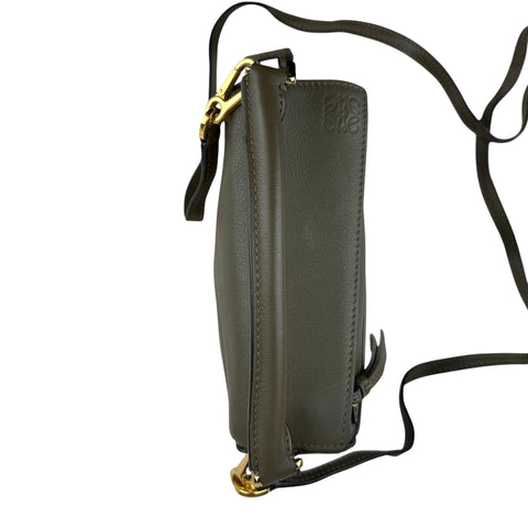 LOEWE Puzzle Colorblock Mini Satchel Bag In Green Oat