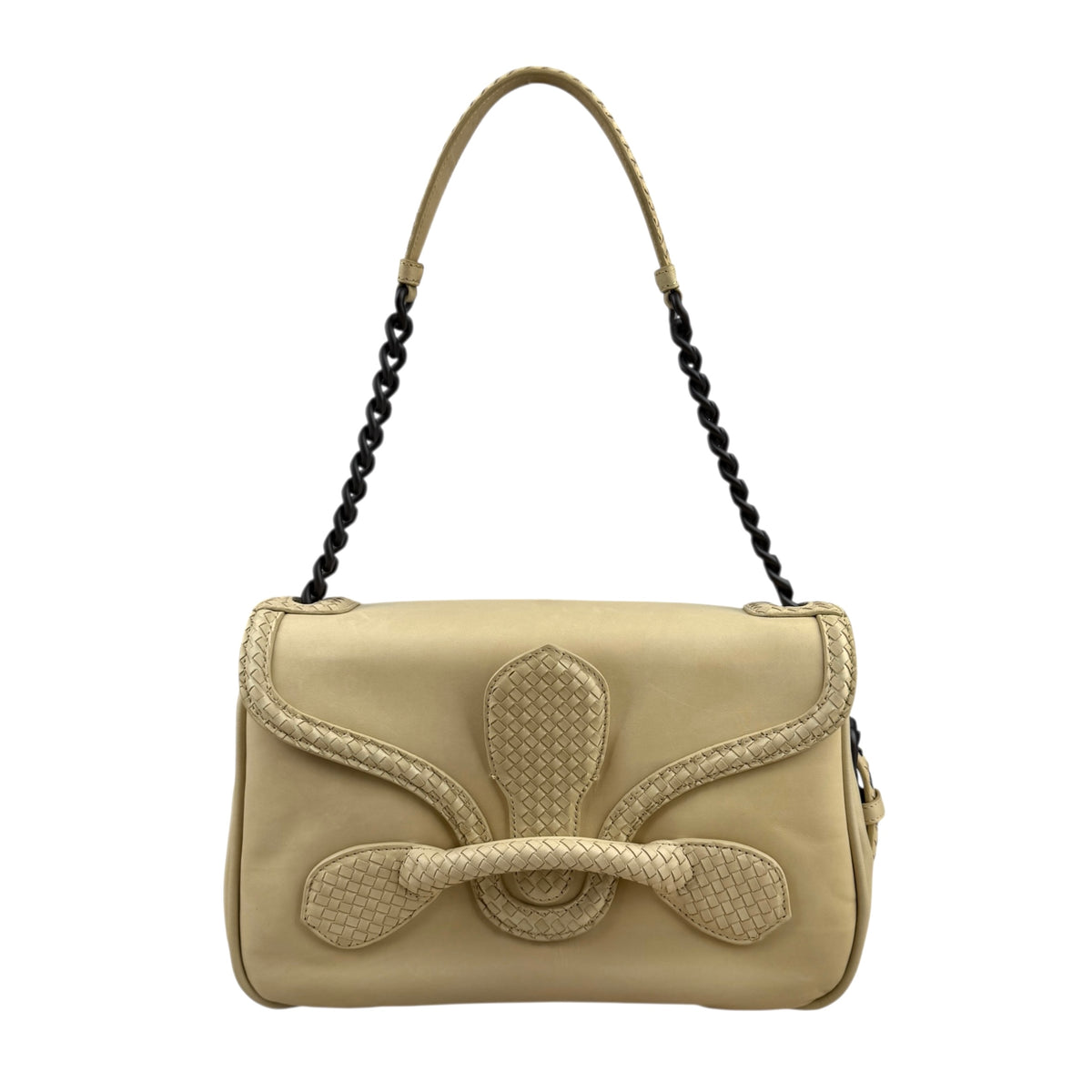 Bottega Veneta Beige Intrecciato Leather Rialto Shoulder Bag