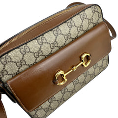 Pre-owned Gucci 1955 Horsebit Gg Supreme Shoulder Bag shoulder bag