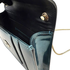 Pre-owned bvlgari-serpenti-forever-patent-crossbody-front-view