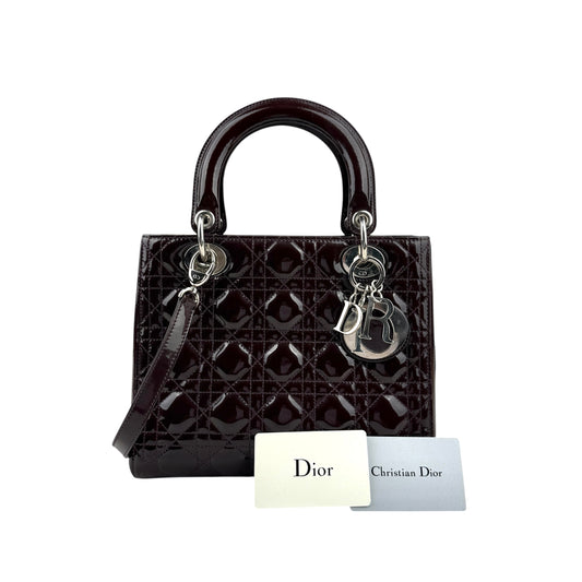 Dior Lady Dior patent leather handbag