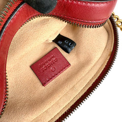 Pre-owned gucci-gg-marmont-double-zip-red-front-view
