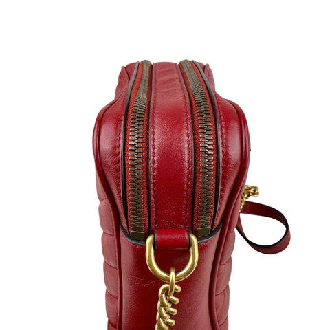 Gucci GG Marmont Double Zip Red Camera Bag