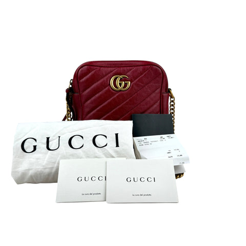 Gucci GG Marmont Double Zip Red Camera Bag