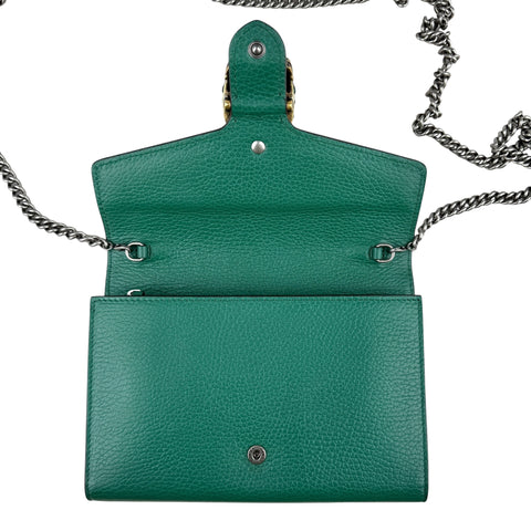 Gucci Dionysus Chain Wallet in Green Leather