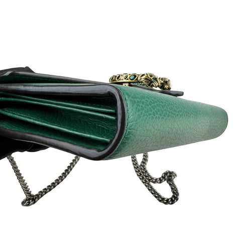 Gucci Dionysus Chain Wallet in Green Leather