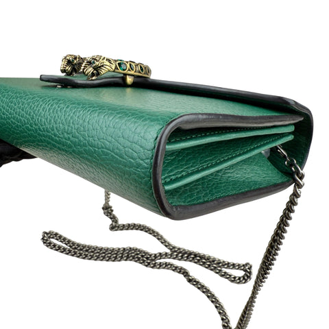 Gucci Dionysus Chain Wallet in Green Leather