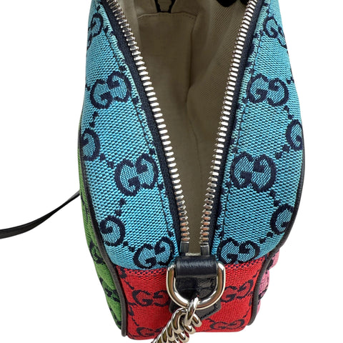 Gucci GG Marmont Shoulder Bag Multicolor Diagonal Quilted GG Canvas Small