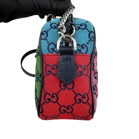 Gucci GG Marmont Shoulder Bag Multicolor Diagonal Quilted GG Canvas Small