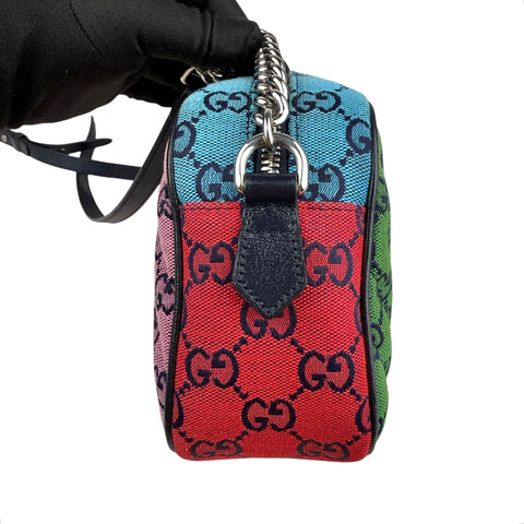 Gucci GG Marmont Shoulder Bag Multicolor Diagonal Quilted GG Canvas Small