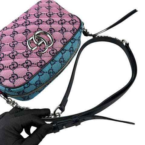 Gucci GG Marmont Shoulder Bag Multicolor Diagonal Quilted GG Canvas Small