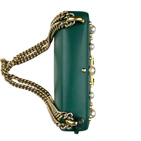 Gucci Pearly Padlock Shoulder Bag Studded Leather