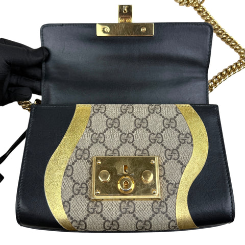 GUCCI Padlock GG Supreme Chain Shoulder Bag PVC