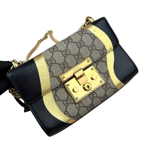 GUCCI Padlock GG Supreme Chain Shoulder Bag PVC
