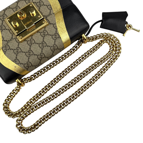 GUCCI Padlock GG Supreme Chain Shoulder Bag PVC