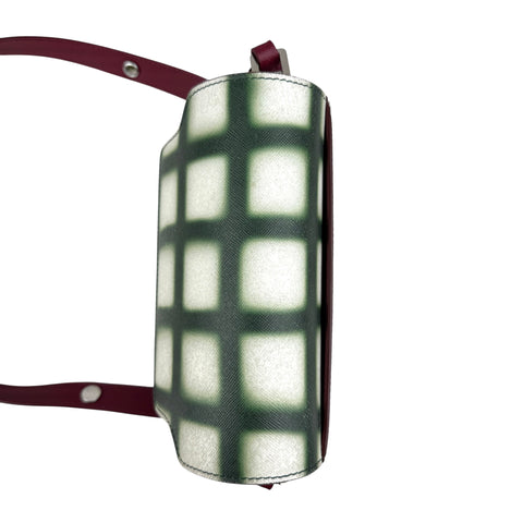 Marni Trunk Mini Grid-Print Leather Shoulder Bag